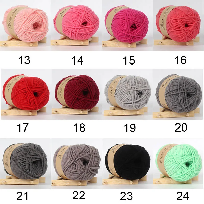 1 Pcs Solid Color Yarn Skeins 41 Colors Soft Wool Crochet 50g Knitting Yarn Craft AIA99