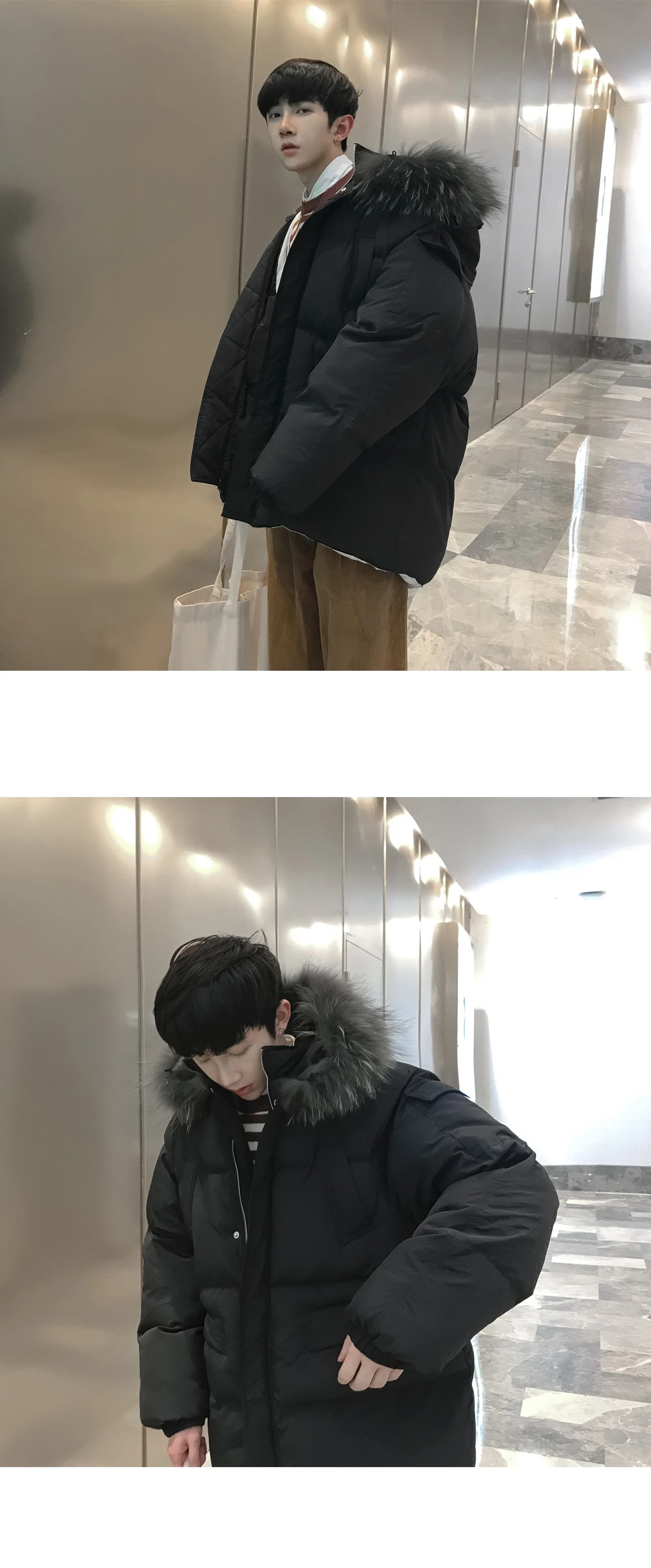 Осень и зима новая Корейская версия хлопка тренд свободные длинные мужские рубашки длинные пальто мужские зимние пальто