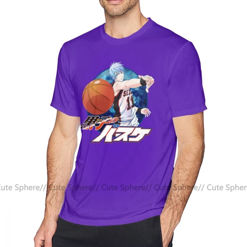 Футболка Kuroko No Basket, футболка Kuroko No Basket, летняя футболка с короткими рукавами, футболка с принтом, 100 хлопок, Веселая Футболка большого размера - Цвет: Purple