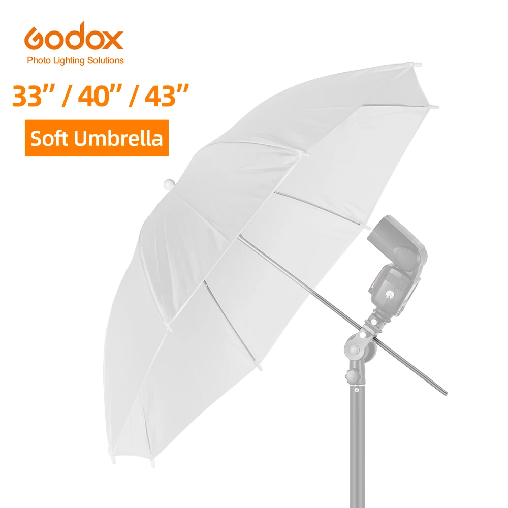 Godox 33" 84cm 40" 102cm 43" 108cm White Soft Diffuser Studio Photography Translucent Umbrella for Studio Flash Strobe Lighting