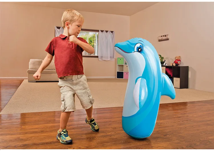 Boxing Animal Tumbler Wrestler Cartoon Shape Anti Stress Set Inflatable Punch Bag for Kids Fitness Children Toys Indoor Outdoor