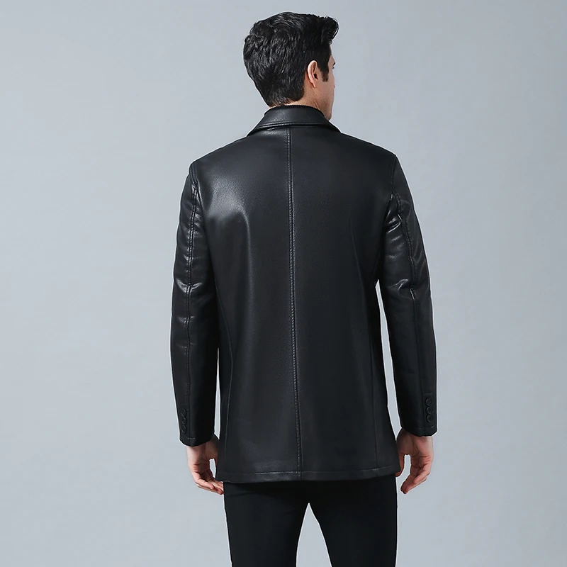 6XL 8XL 5XL осенне-зимняя кожаная одежда из натуральной кожи модная деловая повседневная куртка мужская тонкая ветровка мужская верхняя одежда