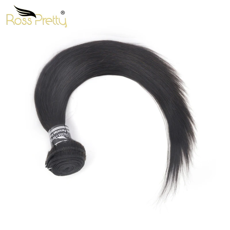 Перуанские волосы пряди 8 дюймов до 38 дюймов длинный размер Природный Цвет черный Рэми прямые человеческие волосы 1/3/4 шт. Ross Pretty