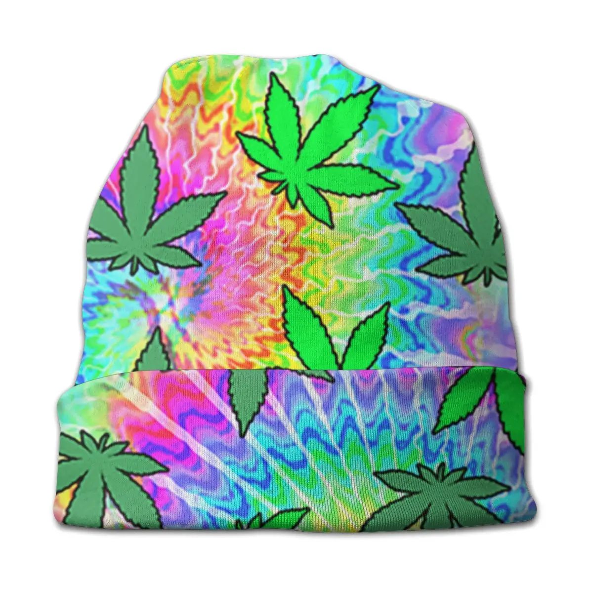 Rspoonflower Weed Tie Dye, унисекс, для взрослых, Повседневная шапка, уличная, ветрозащитная, вязанная, лыжная, с рукавом, Skully Beanies, шапка
