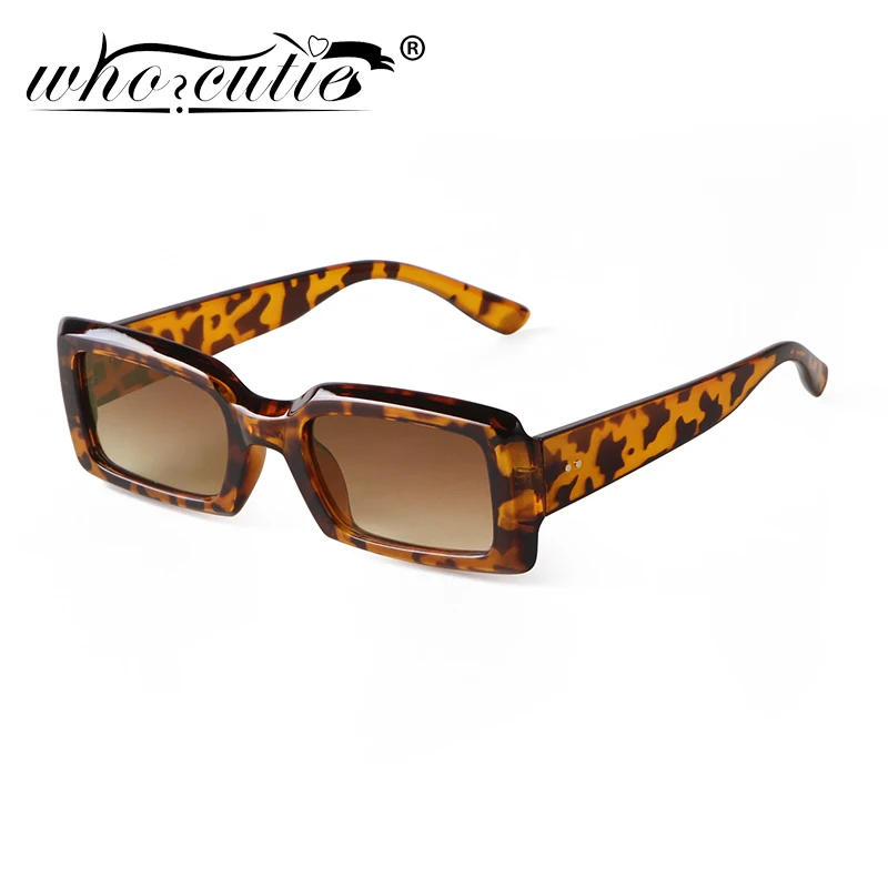 

Retro Rectangle Women Sunglasses Brand Designer Fashion Jelly Sun Glasses 90s Leopard Square Frame Rivet Shades Eyewear Sunnies