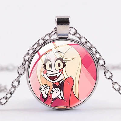 Style 9 SONGDA новейшая аниме Hazbin подвеска с изображением отеля Готический розовый мультфильм Charlotte Vaggie Alastor Подвеска Панк цепь ювелирные изделия подарок для фанатов - Окраска металла: Style 9