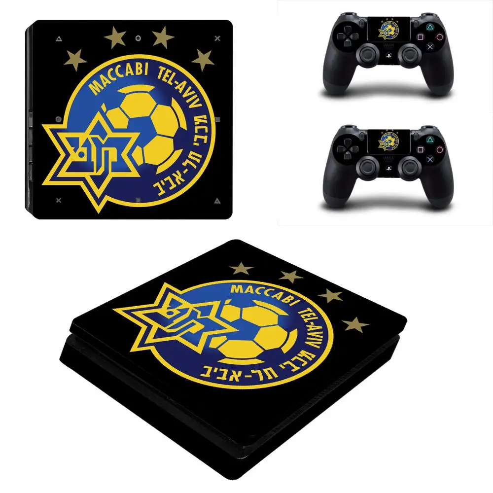 KYSP4S-1455 Маккаби Тель Авив FC PS4 тонкая кожа Наклейка виниловая для sony Playstation 4 консоль и контроллеры PS4 тонкая кожа Наклейка - Цвет: KYSP4S-1455