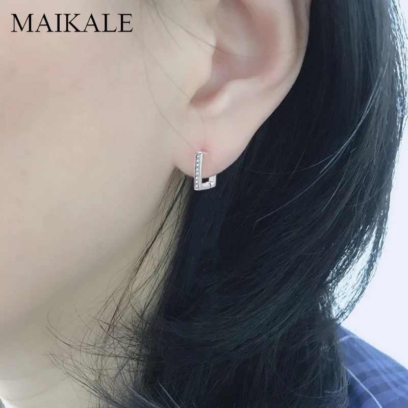 Женские квадратные серьги гвоздики MAIKALE трендовые маленькие золотого и