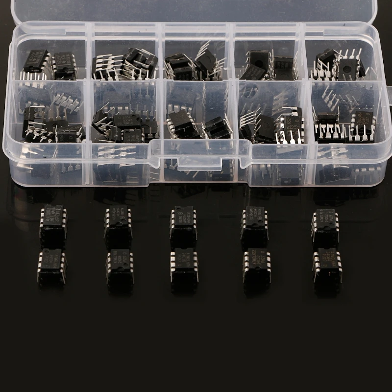 2020 Новый 100 шт. DIP IC Kit NE555 UC3842 UC3843 UC3845 24C02 24C04 24C08 24C16 24C32 24C64|Соединители| |