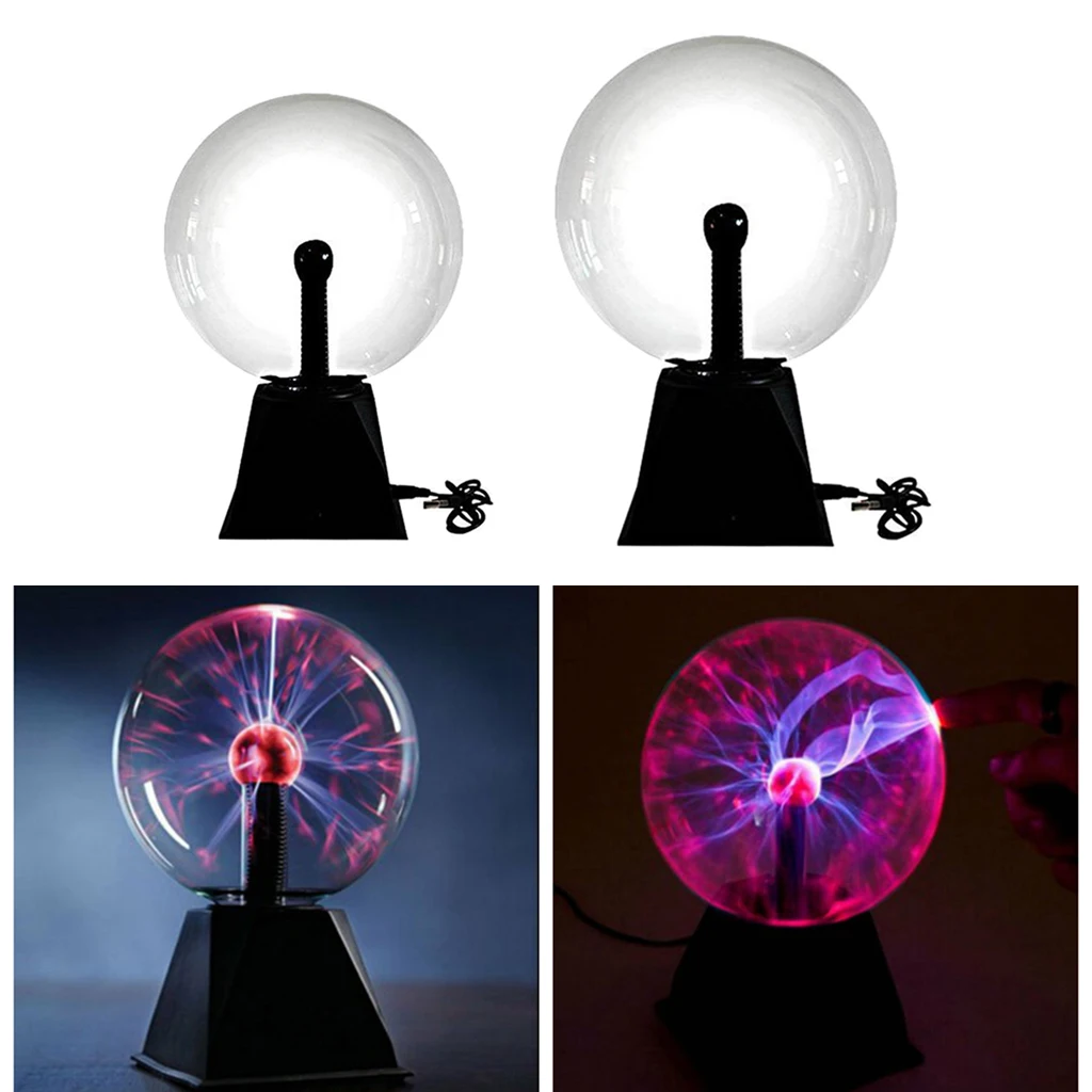 

2 Pack Plasma Ball Funny Science Globe Table Glowing Lamp for Party Disco