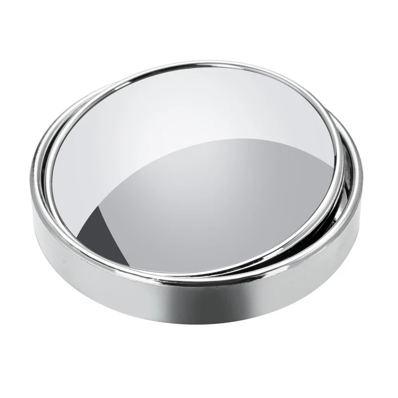 360-Degree Rotating Car Small round Mirror Car Rearview Mirror Blind Spot Mirror Electroplated Silver Single Pack