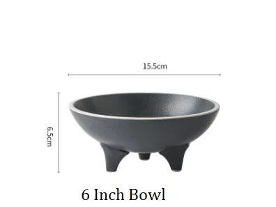 1 шт. в скандинавском стиле керамическая матовая западная посуда тарелка миска индивидуальная простая стейк десертная круглая тарелка - Color: 6 Inch Bowl
