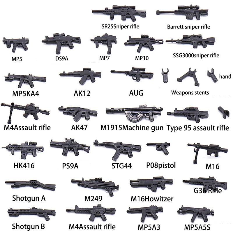 10 なしミニフィギュア狙撃ライフル短機関銃スパイクpubg M249 散弾銃ピストル武器アクセサリーと互換性のおもちゃ Blocks Aliexpress
