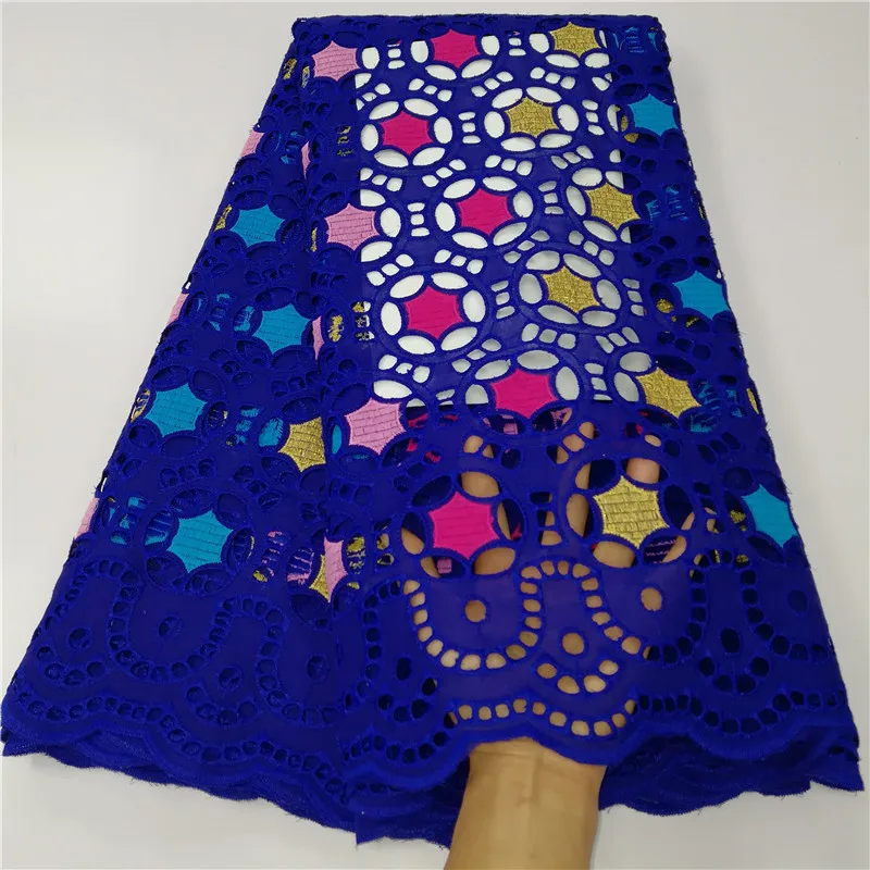 

5 yard Swiss lace fabric 2019 latest heavy beaded embroidery African 100% cotton fabrics Swiss voile lace popular Dubai style 9L