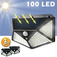 Водонепроницаемый человеческого тела инфракрасный свет солнечной энергии настенный светильник Открытый сад свет 100 светодиодный 4 стороны