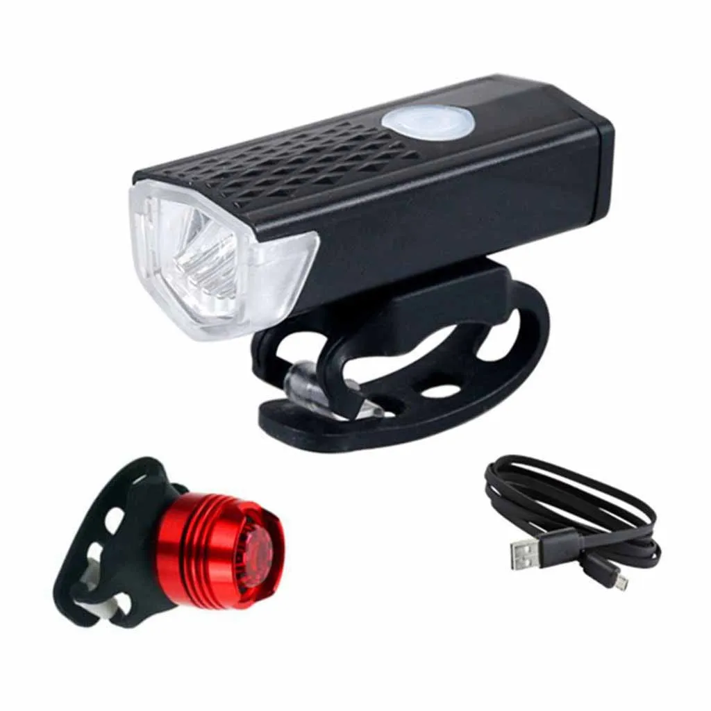 Bike Lights Set Waterproof LED Lights Front Headlight + Rear Taillight Bicycle Light USB Rechargeable Bicycle Light Cycling 817 Bike Lights Set Waterproof LED Lights Front Headlight + Rear Taillight Bicycle Light USB Rechargeable Bicycle Light Cycling 817
