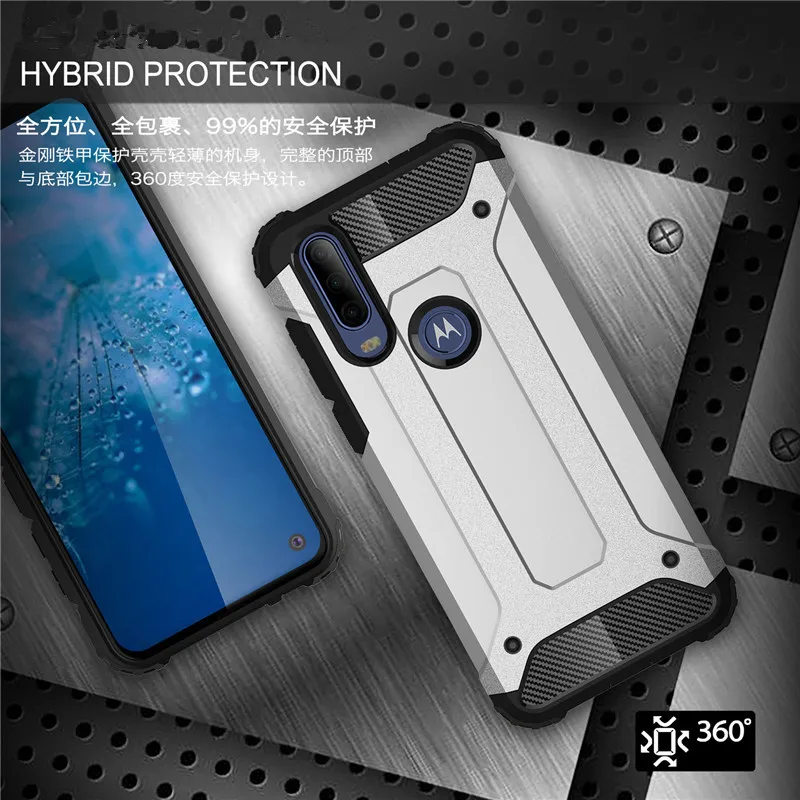 

Case For Motorola One Action Case Luxury Hybrid Armor Shockproof Hard PC+TPU Rugged Impact For Motorola One Action Cover Case