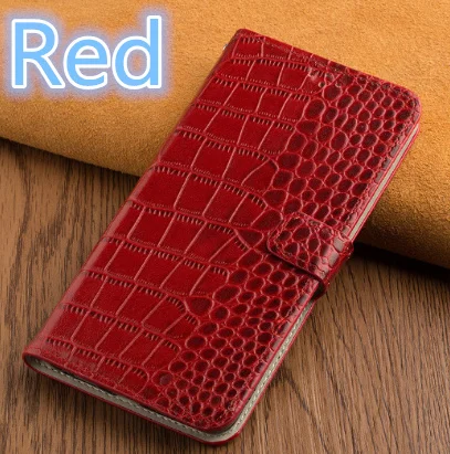 Hand strap genuine leather wallet case card slot holder for Asus ZenFone Max Pro M2 ZB631KL magnetic book flip case phone bag - Цвет: Red