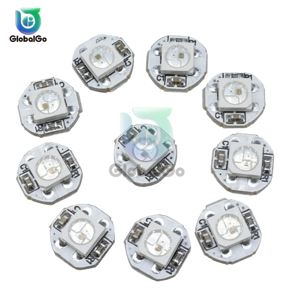 10 шт./лот RGB светодиодный кольцо 1 бит светодиодный WS2812 WS2812B 5050 RGB светодиодный кольцевая лампа светильник RGB светодиод со встроенным драйверы Управление светодиодный светильник источник