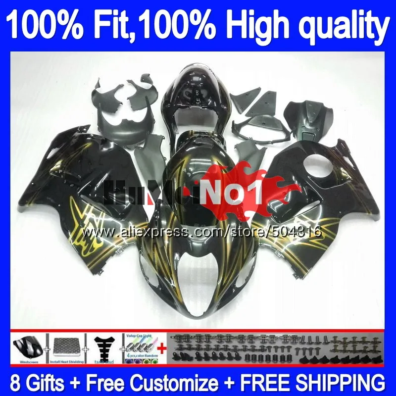Инъекции для SUZUKI GSXR 1300 Hayabusa 2008 2013 30MC. 122 GSXR-1300 GSXR1300 08 13, 14, 15, 16 лет обтекатель черного, желтого цвета