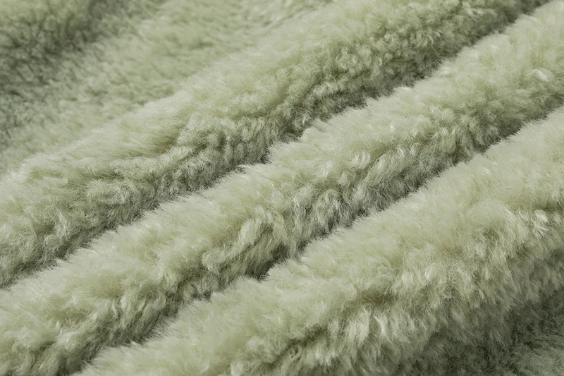 [EAM] Loose Fit Contrast Color Lambswool Split Jacket New Lapel Long Sleeve Women Coat Fashion Tide Autumn Winter 1K554
