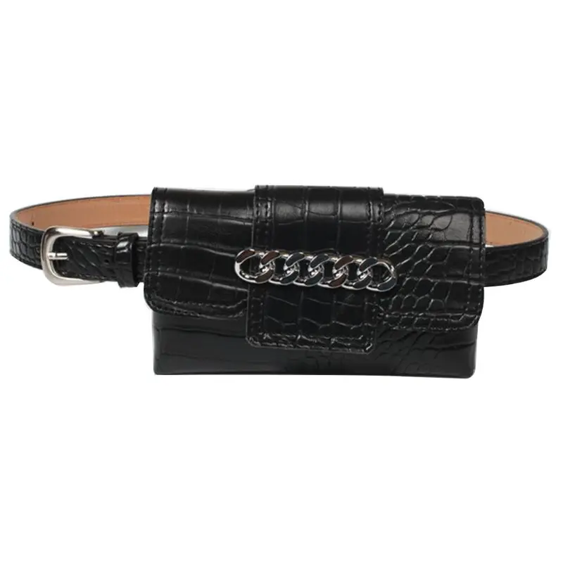 THINKTHENDO Women Snakeskin Pattern Leather Waist Fanny Pack Belt Bag Phone Pouch Travel Hip Bum Chest Waist Small Purse - Цвет: 4