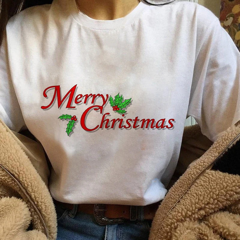 Women T Shirt Plaid Truck Tree Print Christmas Trees New Year T-shirt Female Short Sleeve O-Neck Casual Ladies Graphic Tees Tops - Цвет: 4107