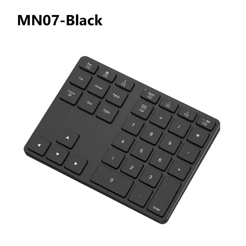 MN07 Black AVATTO алюминиевый сплав 35 клавиш Bluetooth беспроводная цифровая клавиатура, цифровая клавиатура для Windows, IOS, Mac OS, Android, планшет, ноутбук PC - Цвет: MN07 Black
