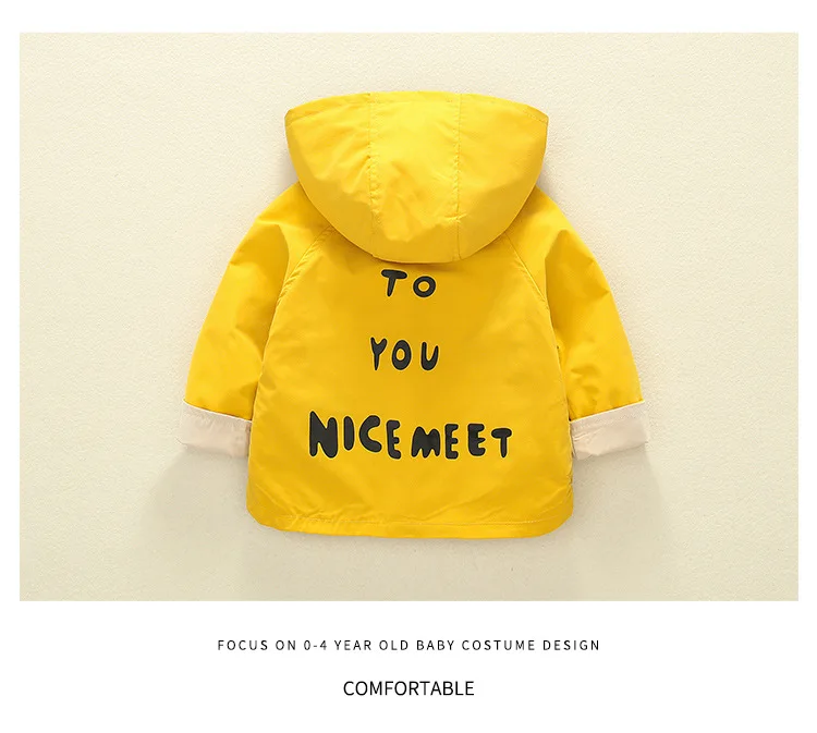Осенняя одежда для маленьких мальчиков, пальто для детей 0, 1, 3 лет, корейский стиль, детский плащ с капюшоном на весну и осень, Двусторонняя одежда