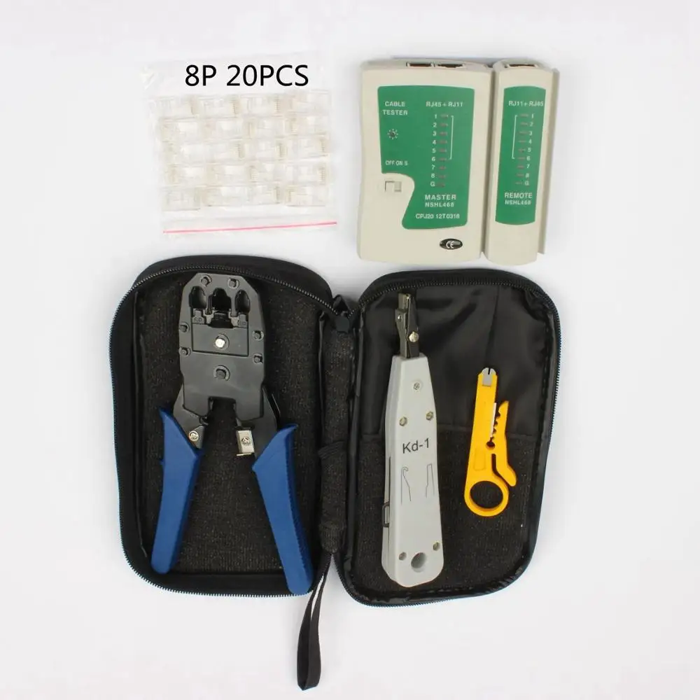 Network Ethernet Cable Tester RJ45 Kit RJ45 Crimper Crimping Tool Punch Down RJ11 Cat5 Cat6 Wire Line Detector 8P8C RJ45 image 7