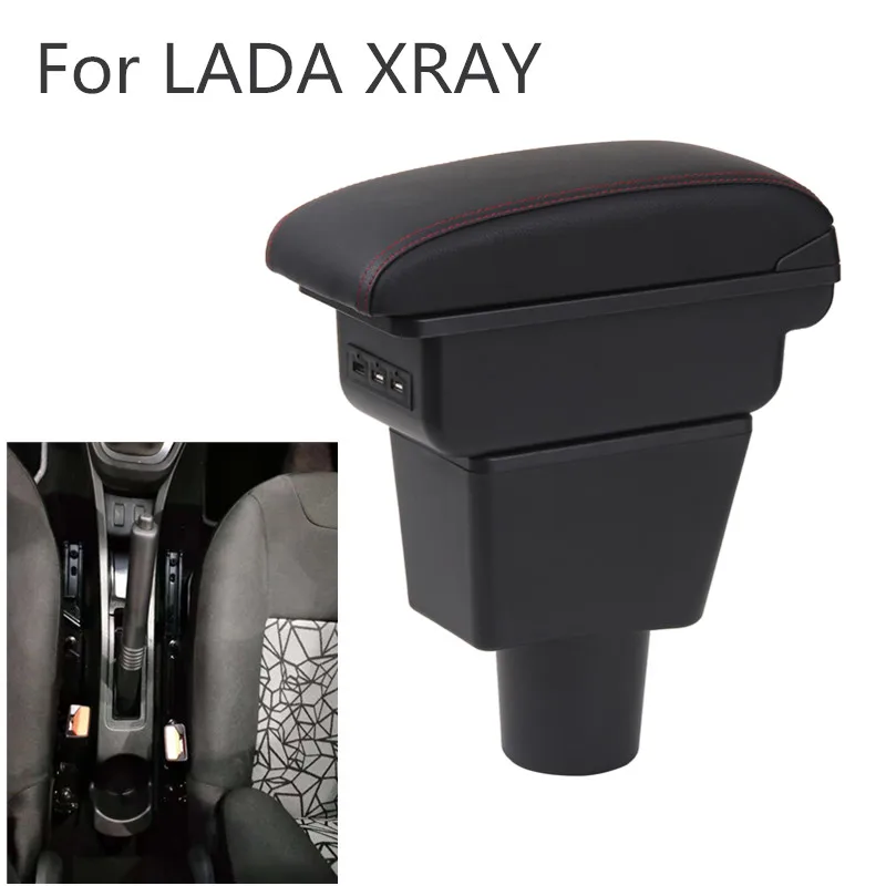 Для LADA XRAY подлокотник коробка Лада XRAY Универсальный Автомобильный центральный подлокотник коробка для хранения держатель стакана, пепельница аксессуары для модификации