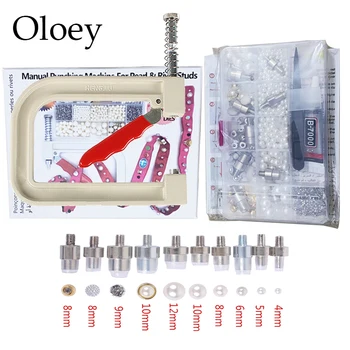 

1Set/lot Manual Nailed Bead Machine Clothing Manual Pearl Cap Bead Rivet Craft for Garments, Clothes Decor Beading Supplies Kit
