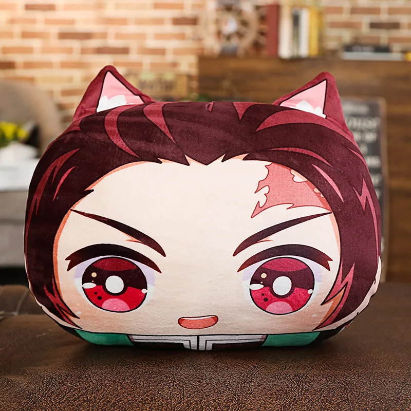 Аниме Demon Slayer Kimetsu no Yaiba Kamado Tanjirou Nezuko My Hero Academy зимняя плюшевая грелка для рук с героями мультфильмов подушка игрушки - Цвет: B