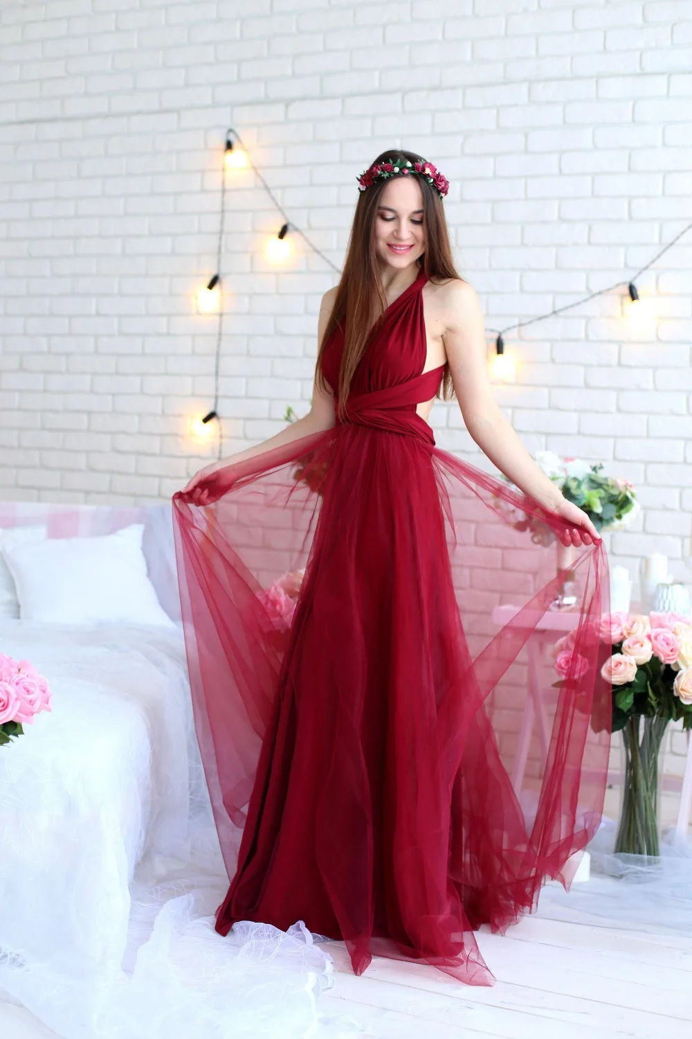 burgundy-a-line-bridesmaid-dresses-satin-v-neck-tulle-overskirts-floor-length-formaarty-dress-plus-size-maid-of-honor-gowns (1)