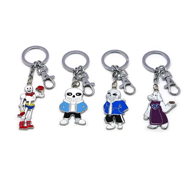 Классические аниме игры Undertale Sans аксессуары для косплея фризк ториель Папирус металлическая ий Брелок с подвеской брелок для ключей игрушки коллекция подарков