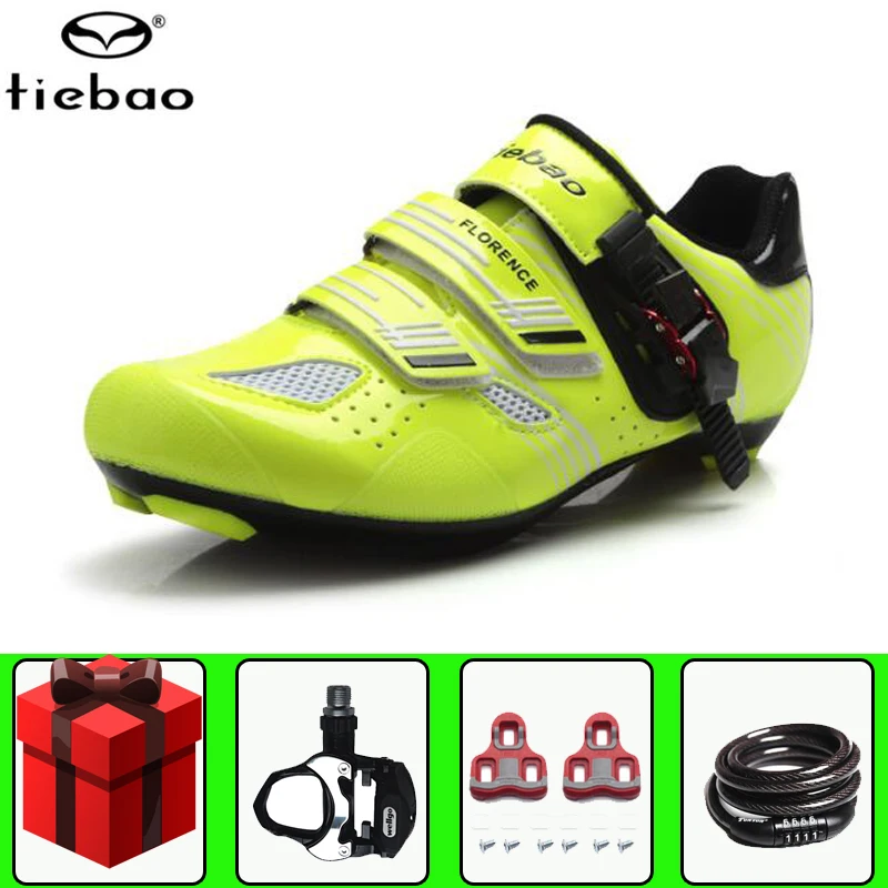 

Tiebao Road cycling shoes sapatilha ciclismo Bicycle add pedal set Sneakers Breathable Outdoor Sport Professional Bike Shoes
