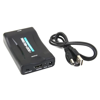 

SCART To HDMI 720p 1080p 60Hz HD Video Converter Scaler Box + USB Cable Black