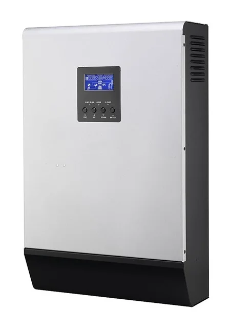Серебристый Солнечный инвертор 3KVA 24V 220V Гибридный Инвертор Чистая синусоида встроенный 50A PWM солнечный контроллер заряда зарядное устройство - Цвет: Серебристый