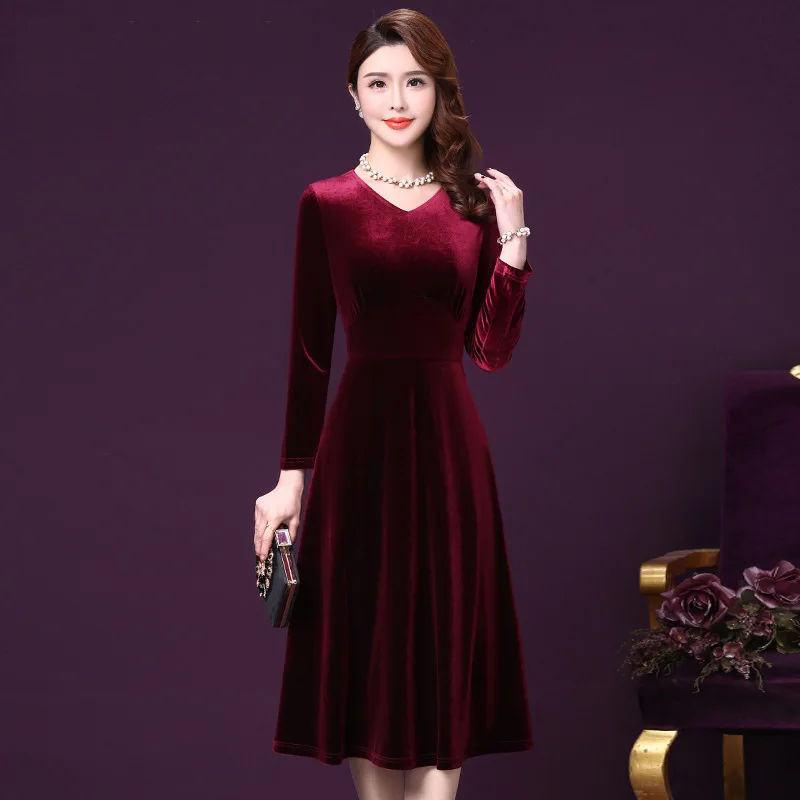 

2020 Temperament of Banquet of New Fund of 2020 Autumn Winters At Ordinary Times Can Wear Dress Long Toast Wine Red Clothing