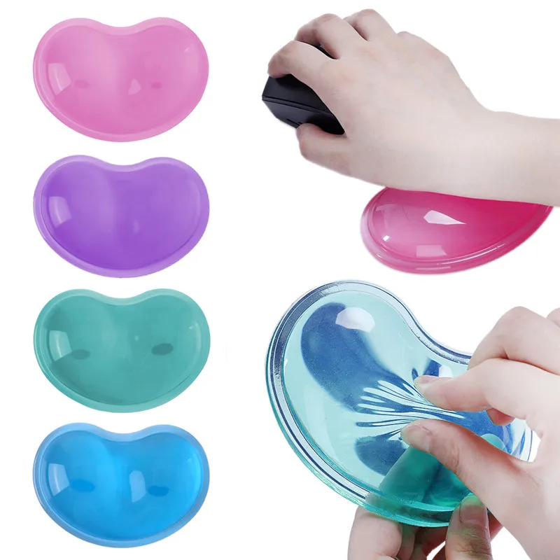 

Silicone Heart-shaped Wavy Transparent Jelly Design Comfort Wrist Rests Support Mat Anti-Fatigue Computer Mouse Pad Mousepad