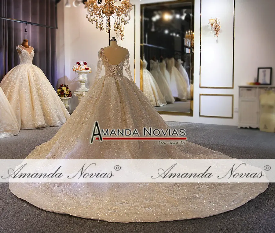 Бренд Amanda novias настоящая работа роскошное дубайское тяжелое бисерное свадебное платье свадебные платья новые свадьбы