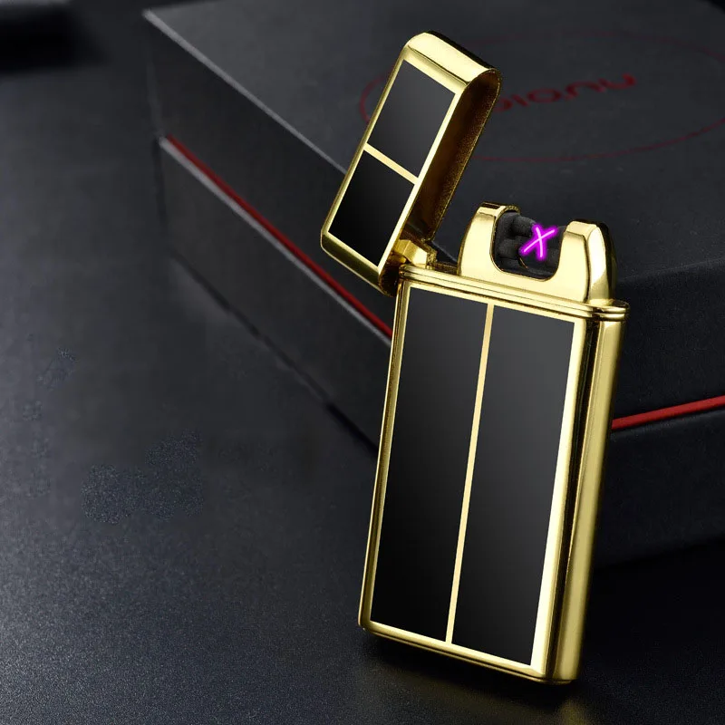 Новинка 2019 импульсная зажигалка с USB-зарядкой ультратонкая металлическая