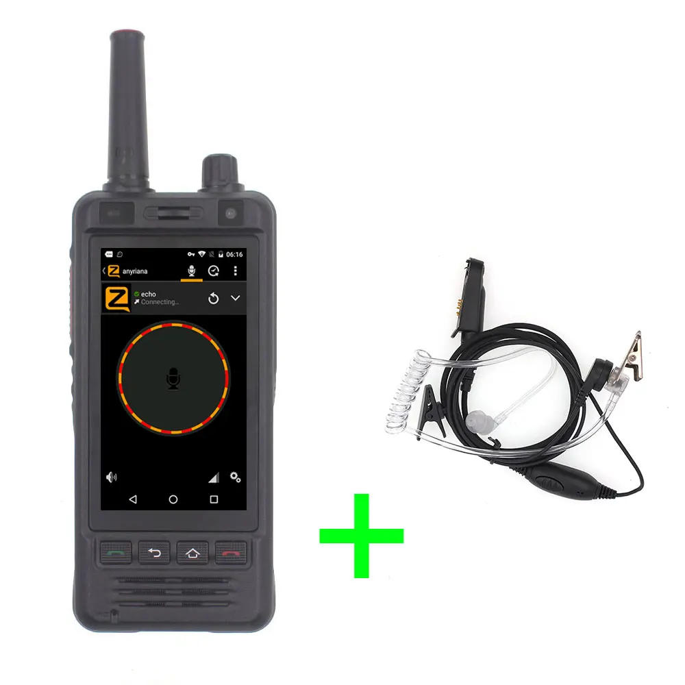 w5withpttearphone 3g Wifi радио W5 Android 6,0 телефон PTT радио IP67 UHF рация 5MP камера REALPTT ZELLO интернет радио POC трансивер - Цвет: w5withpttearphone