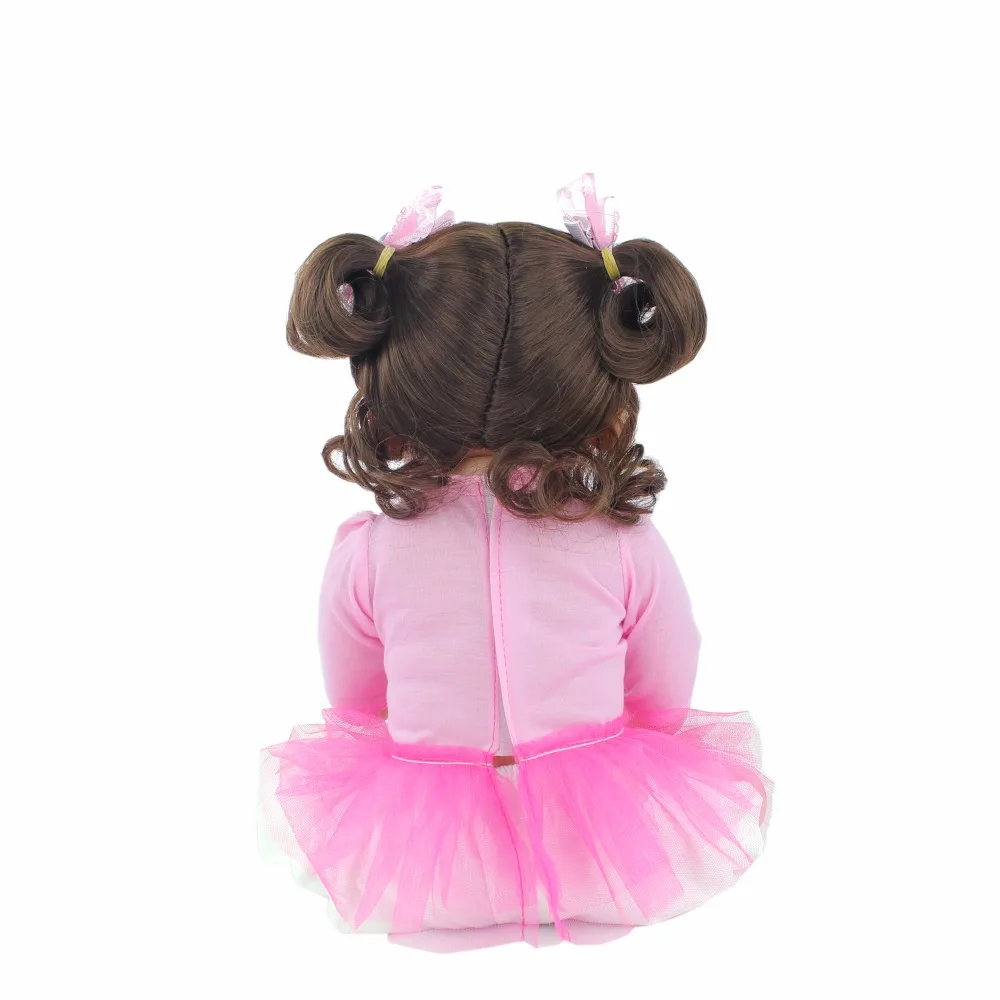 55 см полный Силиконовый Reborn Baby Doll игрушка для девочек новорожденных розовое платье Принцесса малыш живые Младенцы реалистичные Bebe классические Boneca