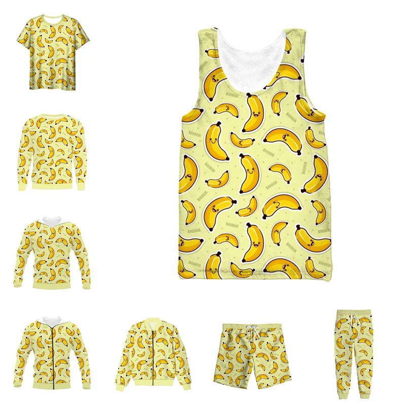

vitinea New 3D Full Print Banana Boom T-shirt/Sweatshirt/Zip Hoodies/Thin Jacket/Pants Four Seasons Casual
