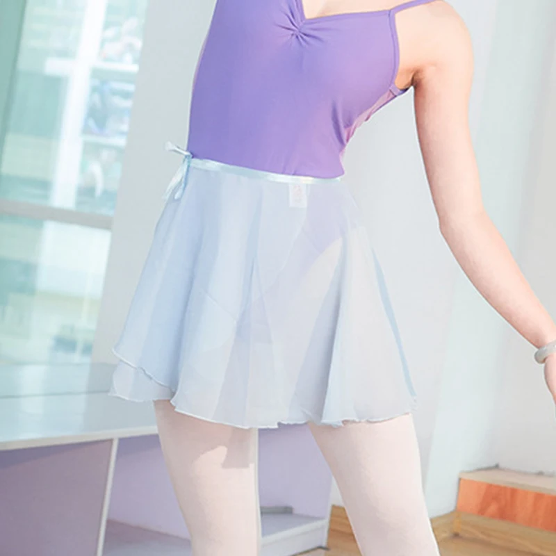 Adult Lt blue Балетная танцевальная юбка для взрослых, детская шифоновая однотонная Цветочная печать, тренировочный купальник для танцев, платье для женщин, балетное танцевальное платье - Цвет: Adult Lt blue