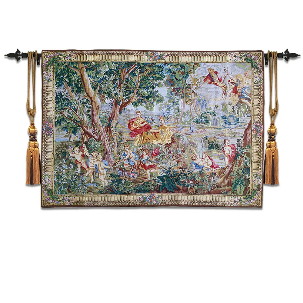 Бельгийский гобелен европейская ретро картина для стен гостиной Hofgarten 95x