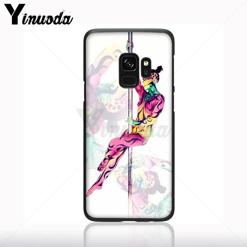 Pole Dance Menari Gadis Kartun Hitam Lembut Ponsel Case untuk Samsung Galaxy S10plus S9 S8plus S10e A50 A70 A10 Ponsel