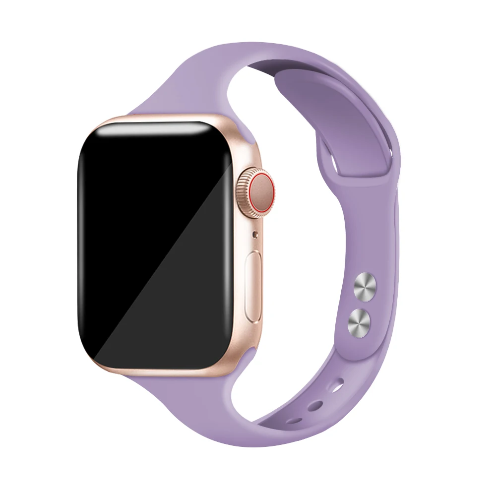 Силиконовый ремешок для наручных часов Apple Watch 38 мм, 42 мм, iwatch, версия 4 полосным 44 мм/40 мм спортивный браслет резиновый ремешок для наручных часов iwatch, версия 5 4 3 2 1 - Цвет ремешка: Lavender