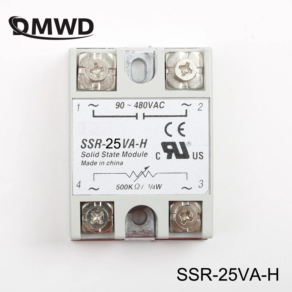 Твердотельное реле SSR-25VA-H 25A на самом деле 500K ohm 2w до 90-480V AC SSR 25VA H тип сопротивления регулятор напряжения твердотельный